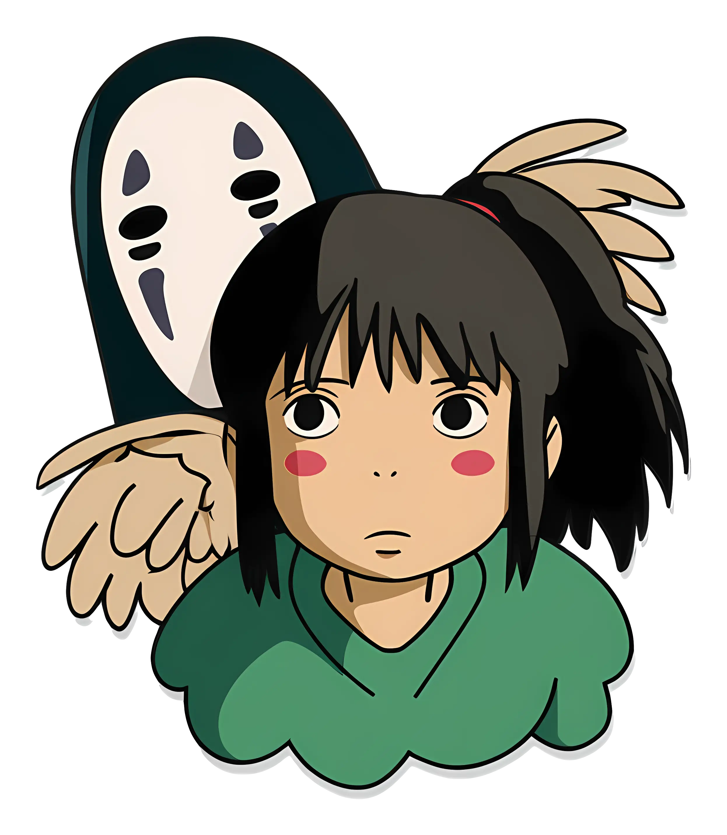 Animated Girl and Spirit in Fantasy World