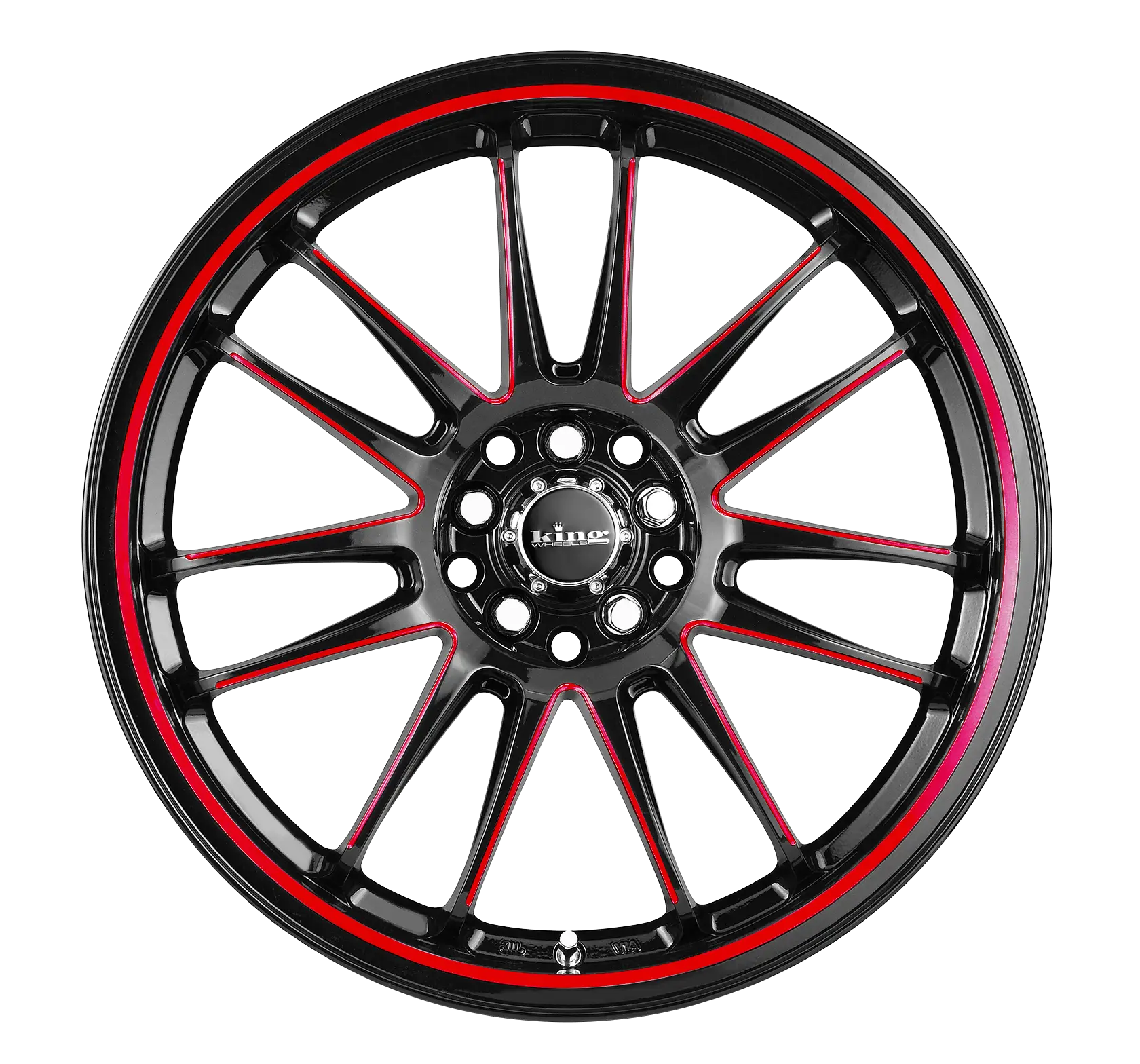 Black Car Rim with Red Accents