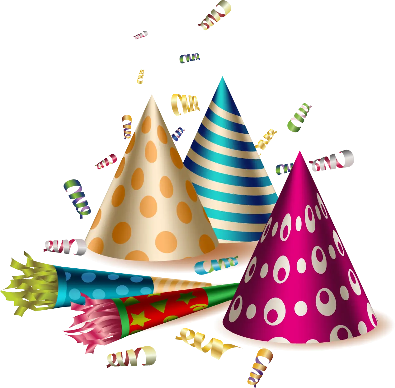 Colorful Party Hats and Blowouts for Celebration