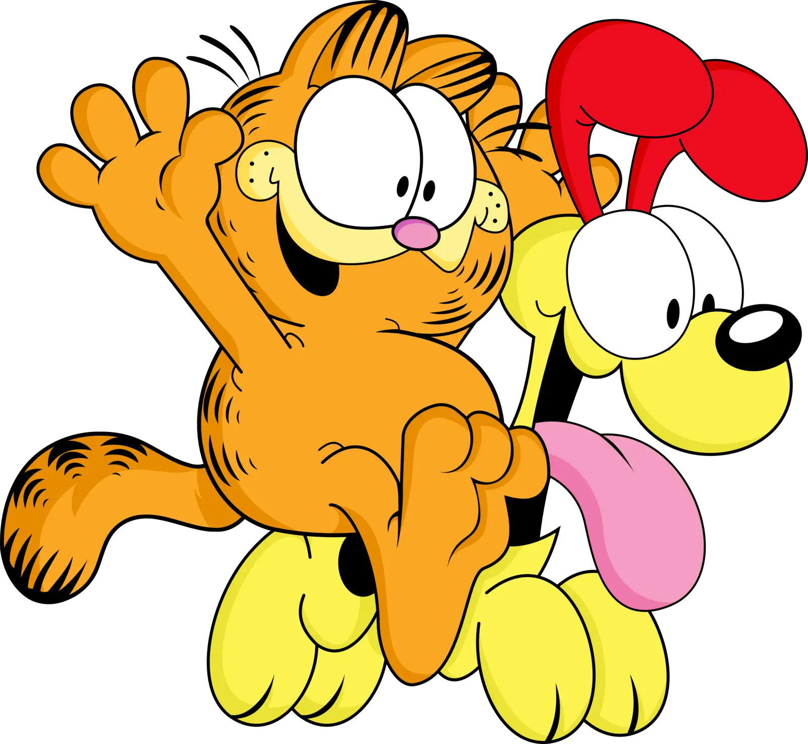 Cartoon Cat and Dog Friends