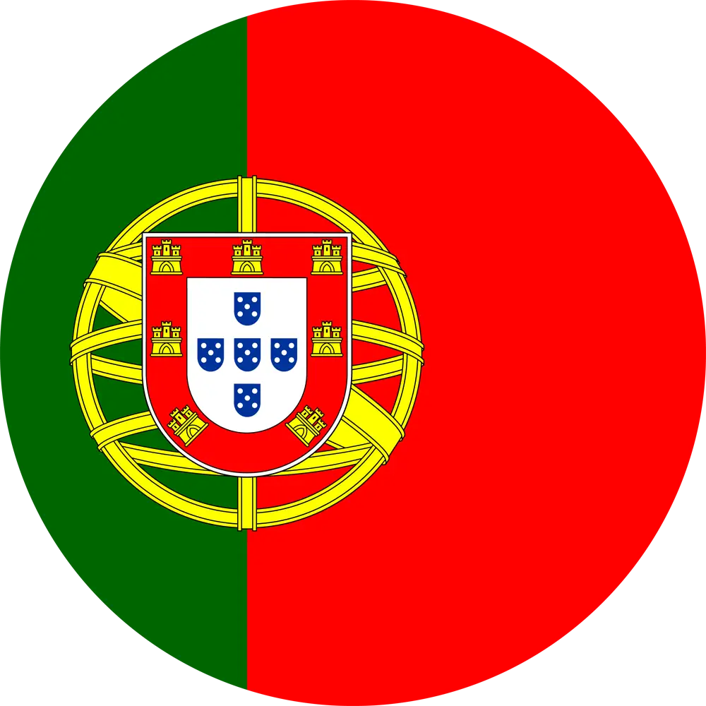 Portugal Flag Icon in Circular Design