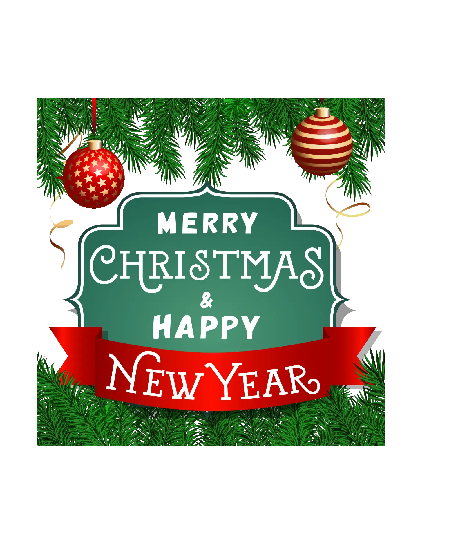 Merry Christmas and Happy New Year Sign