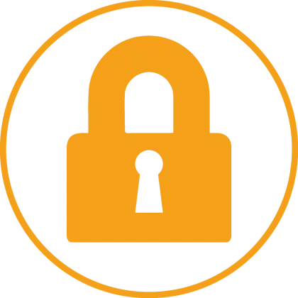 Yellow Padlock Icon for Security Concept