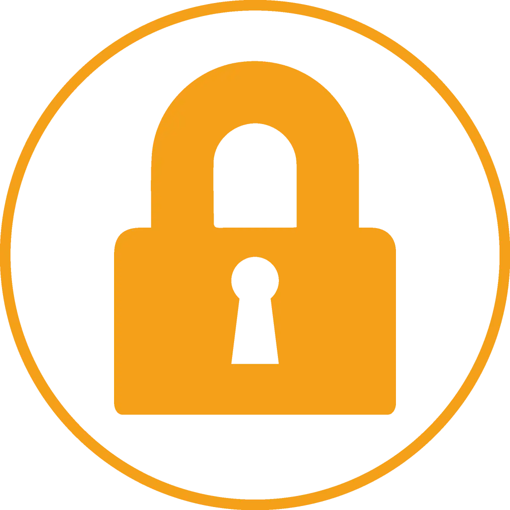 Yellow Padlock Icon for Security Concept