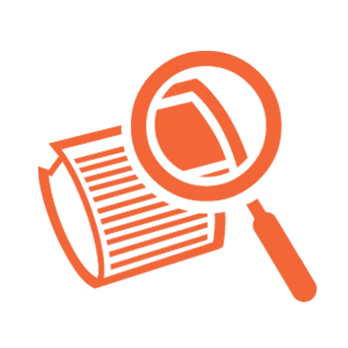 Magnifying Glass Icon Inspecting a Document