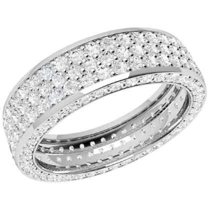 Diamond-Encrusted Silver Ring