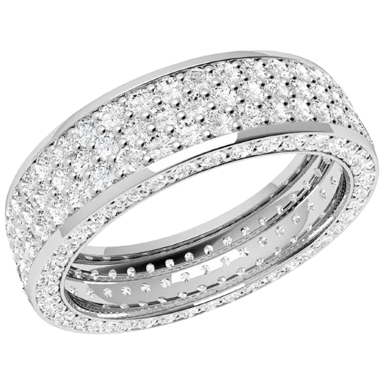 Diamond-Encrusted Silver Ring