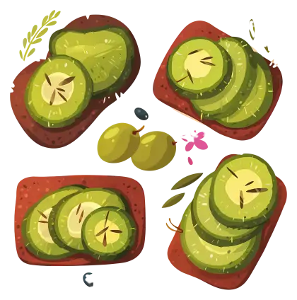 Kiwi Slices on Toast