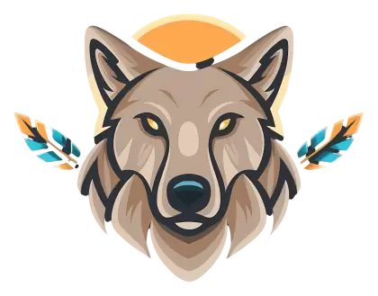 Wolf with Feathers and Sun