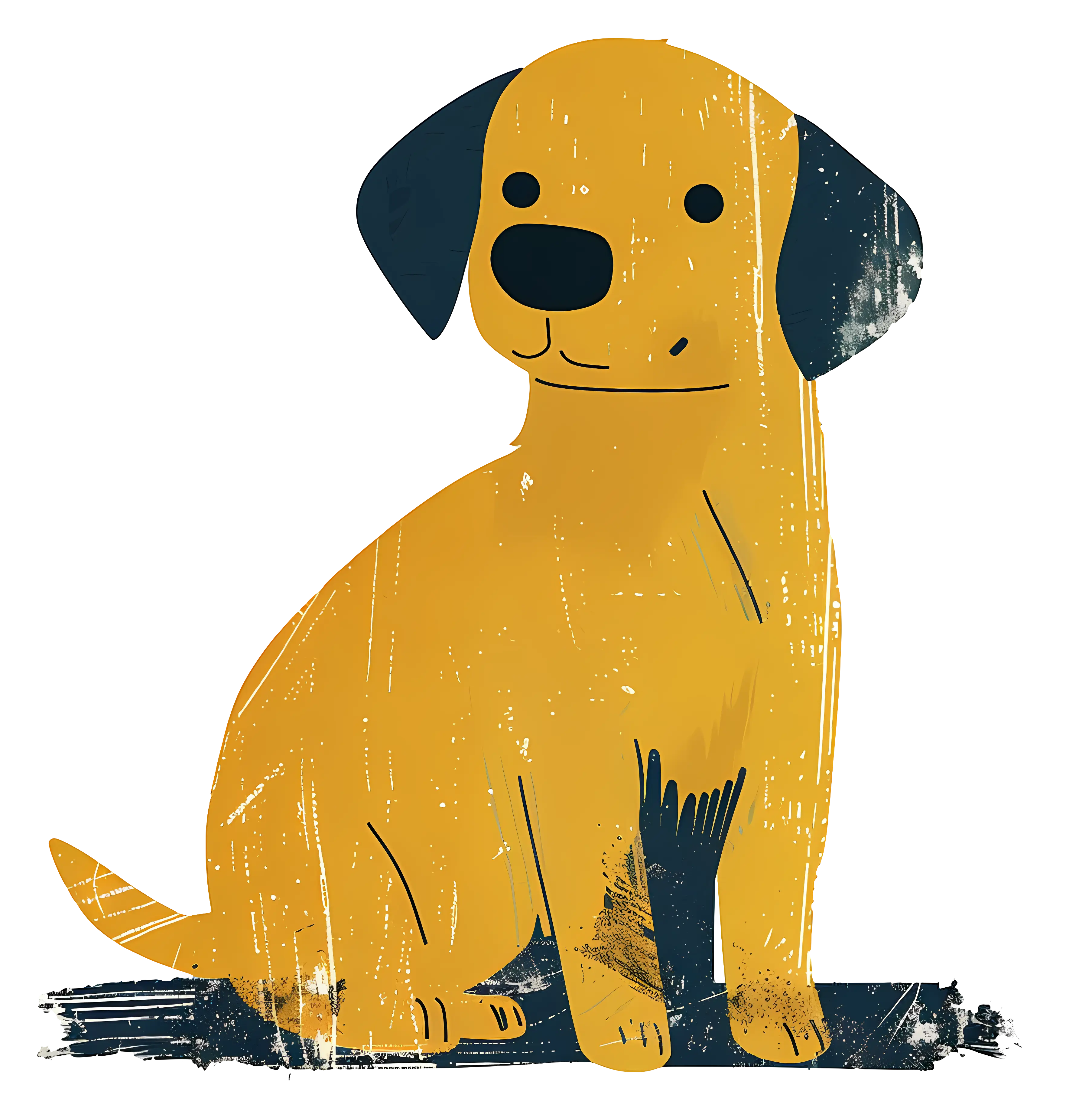 Cute Yellow Dog Illustration
