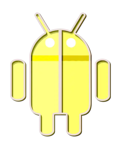 Yellow Android Icon in Modern Style