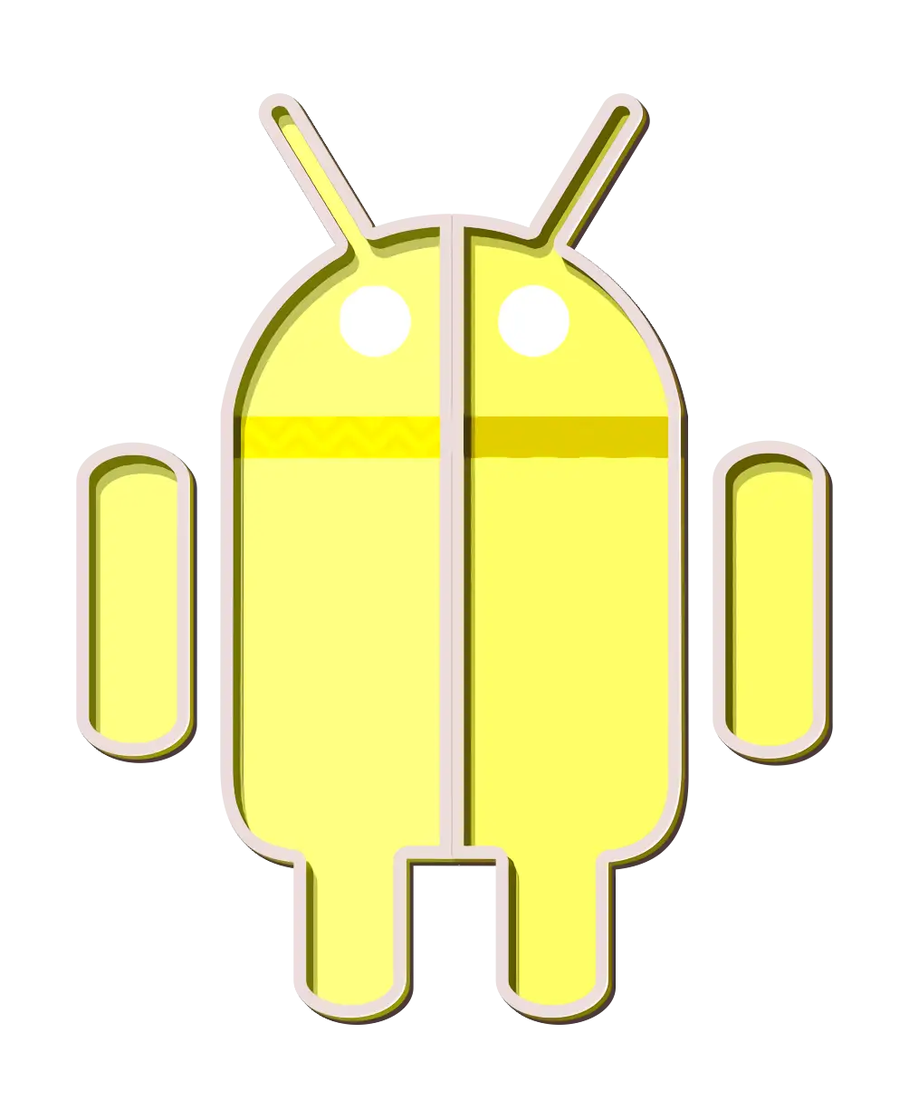 Yellow Android Icon in Modern Style