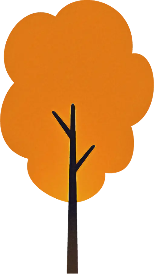 Orange Stylized Tree Illustration