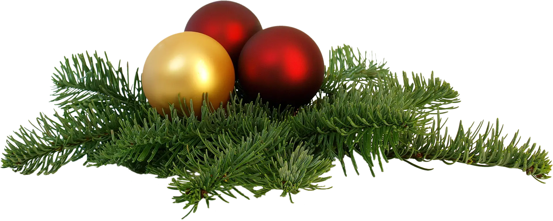 Christmas Ornaments on Pine Branches