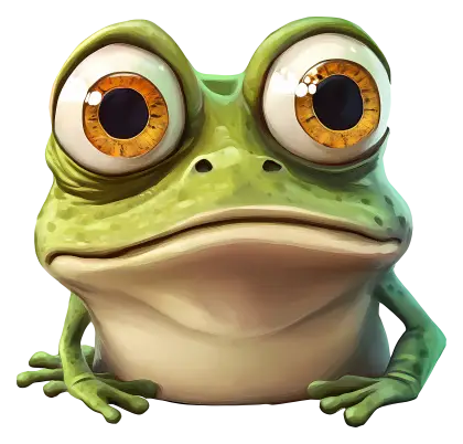 Realistic Cartoon of a Frog