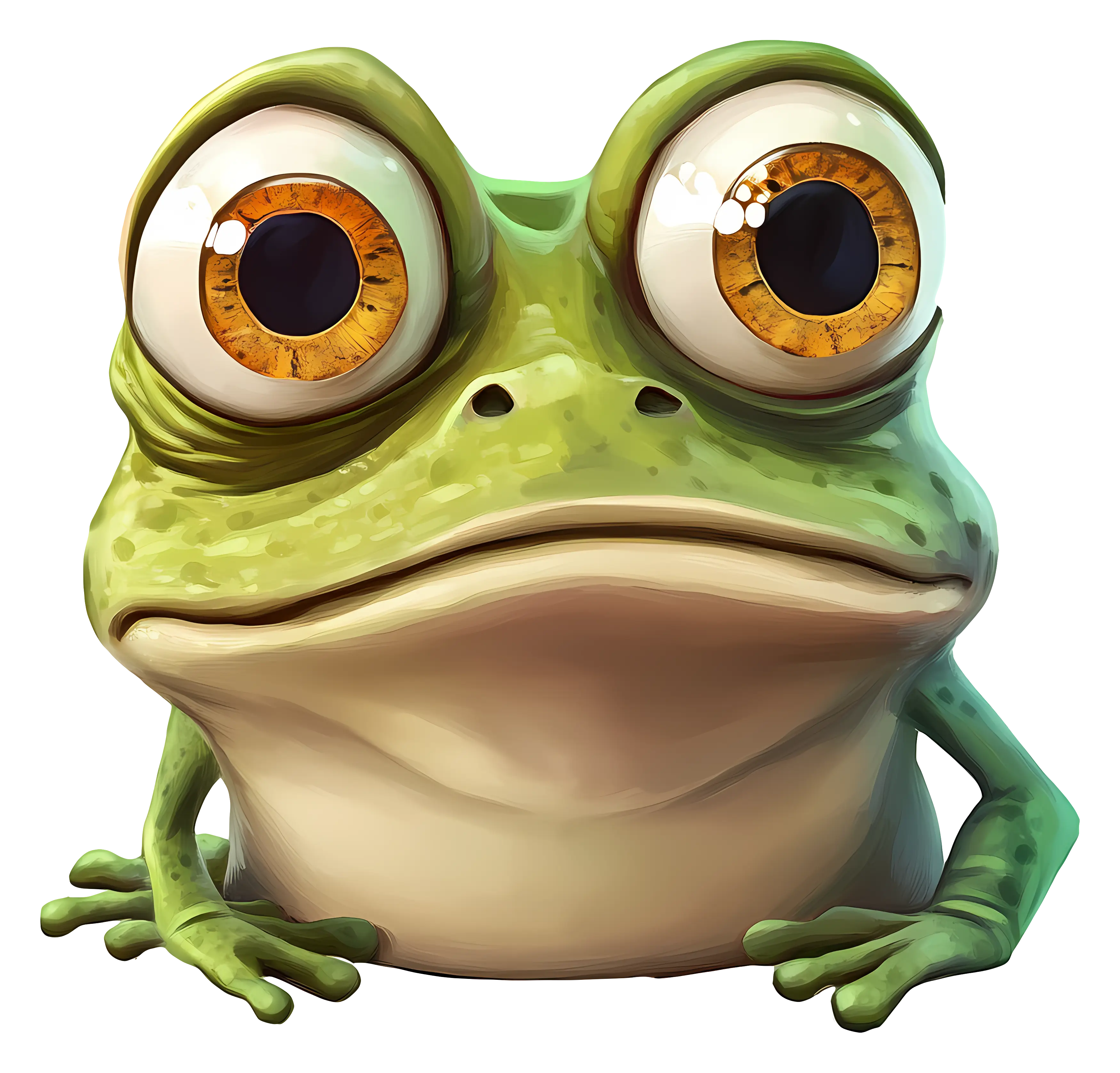 Realistic Cartoon of a Frog