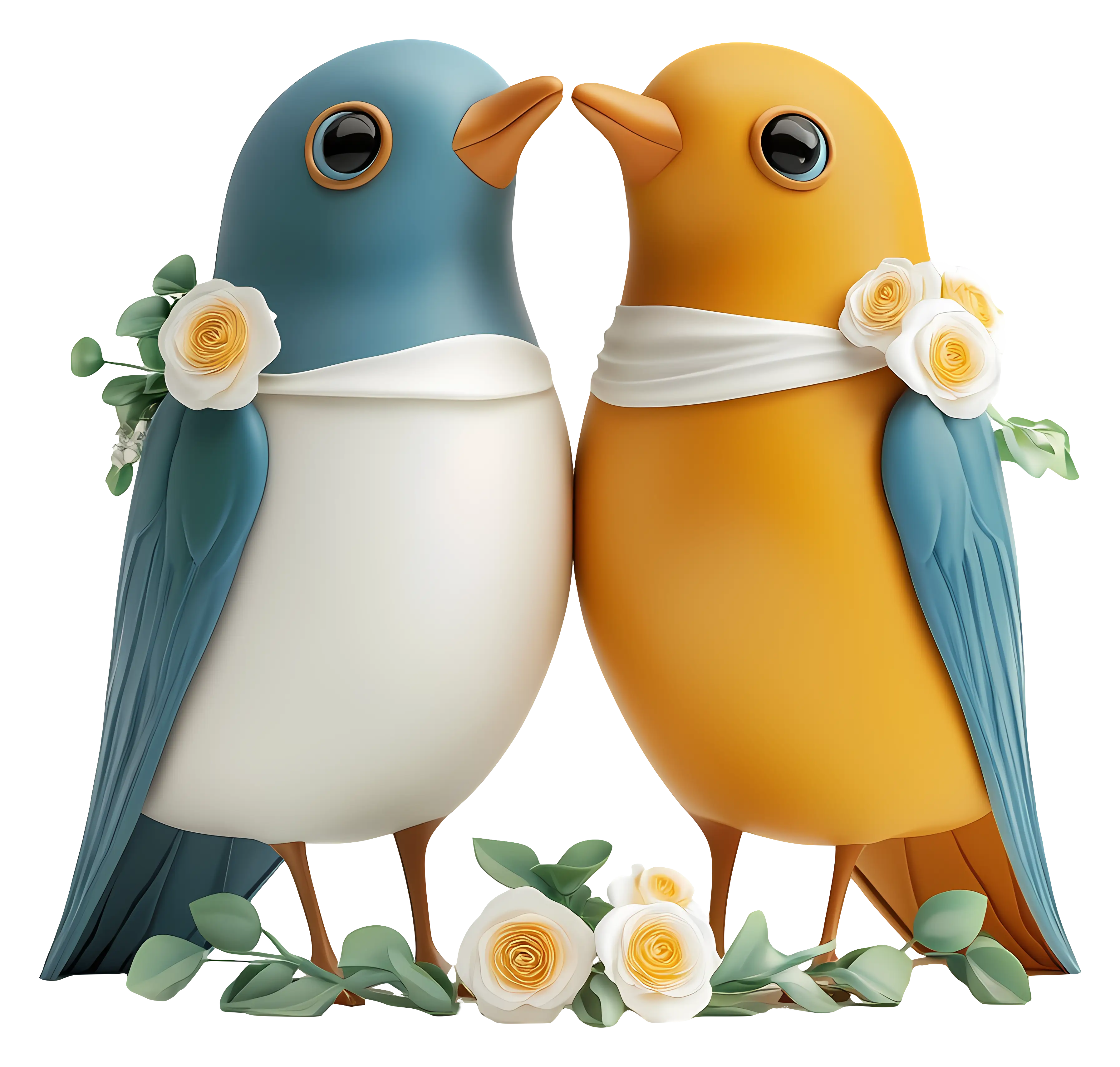 Decorative Birds with Flowers