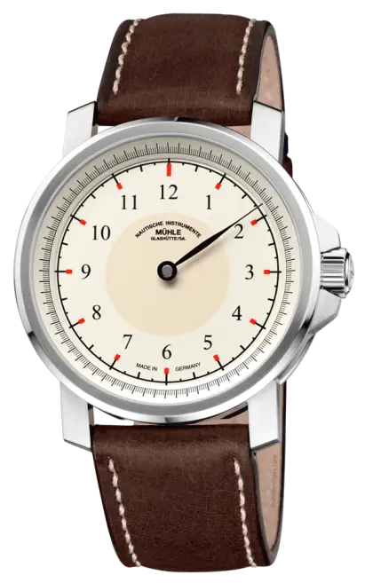 Classic Wristwatch with Brown Leather Strap