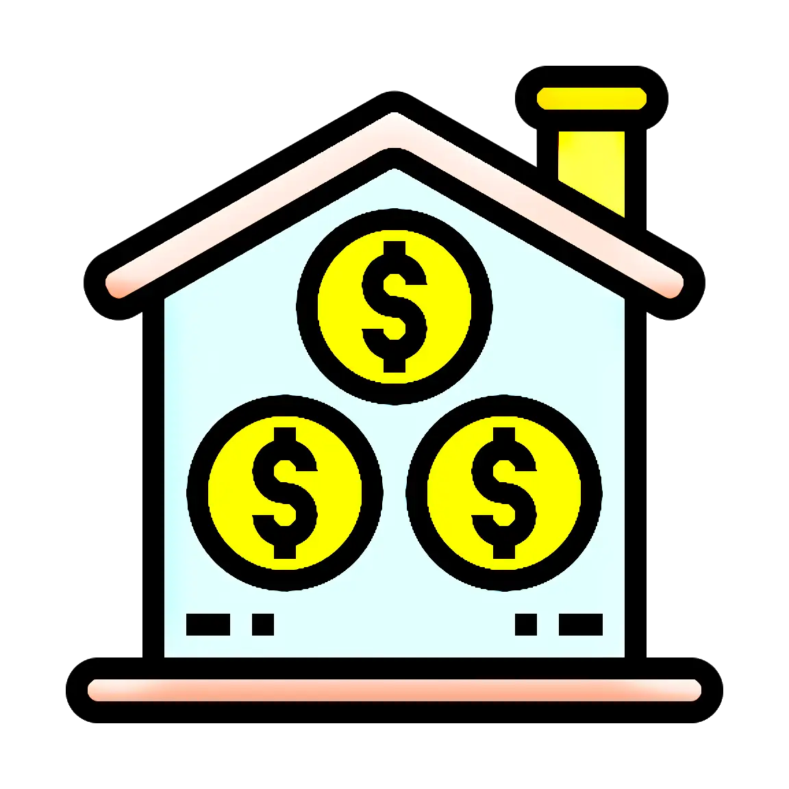 House with Dollar Signs as Financial Concept