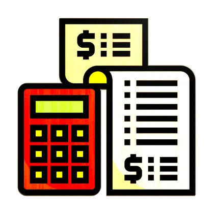 Calculator and Bills for Financial Management Illustration