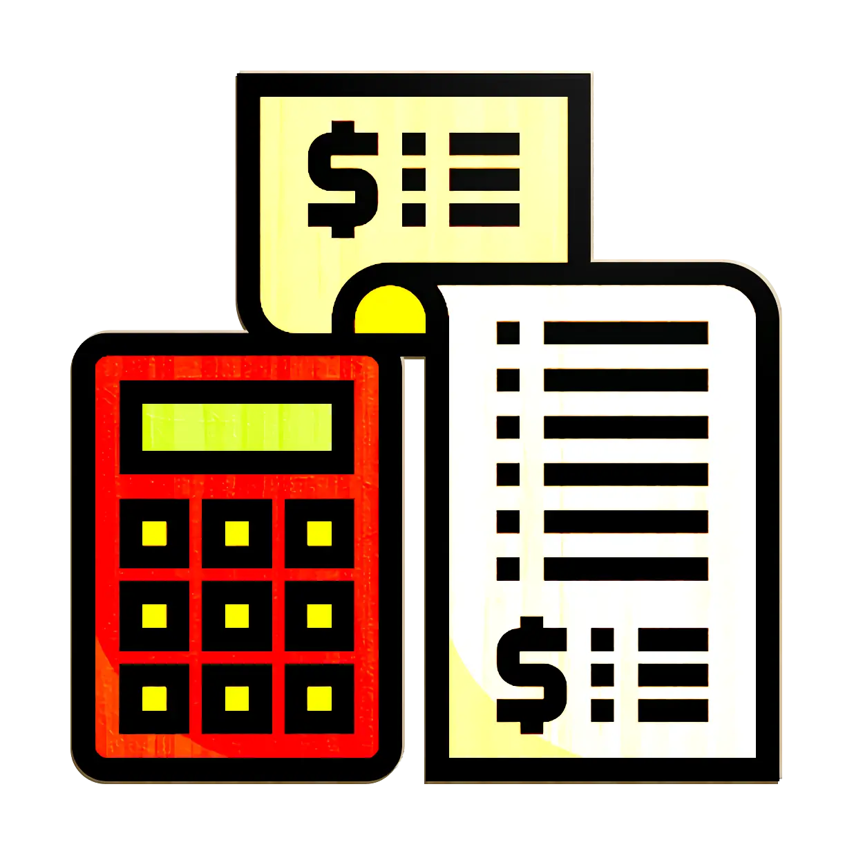 Calculator and Bills for Financial Management Illustration