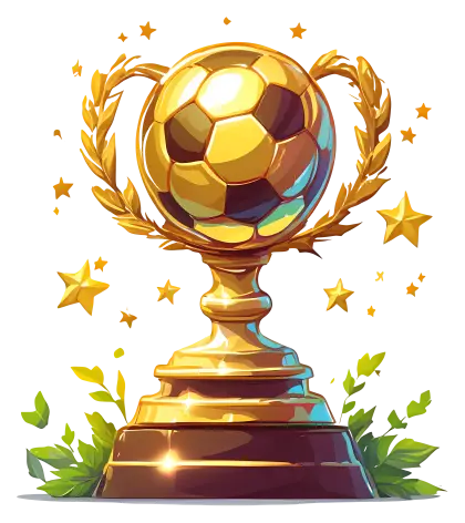 Golden Football Trophy with Stars