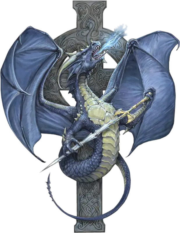 Blue Dragon with Sword