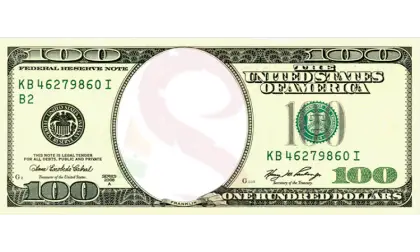 Hundred Dollar Bill with Missing Center