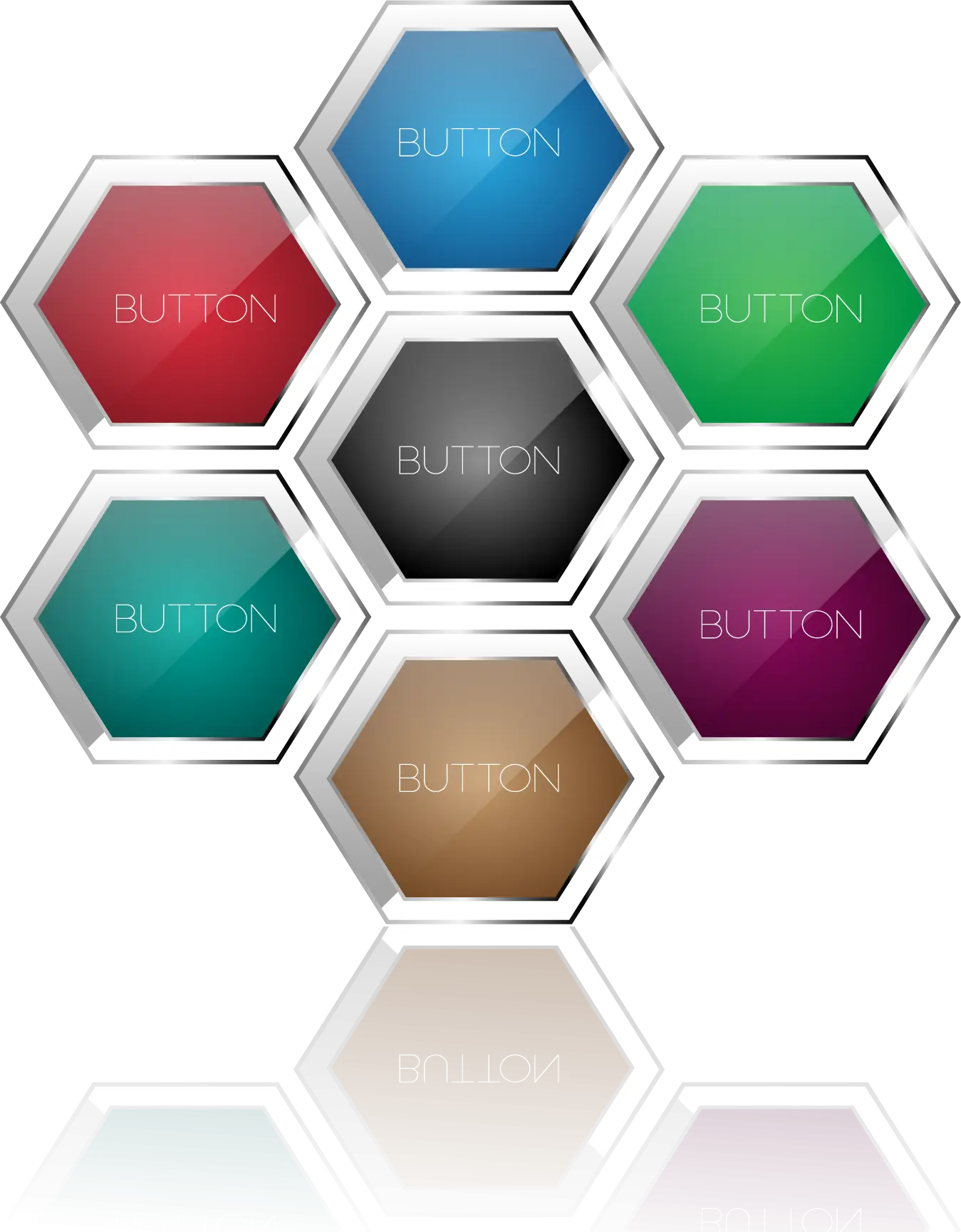 Colorful Hexagonal Buttons