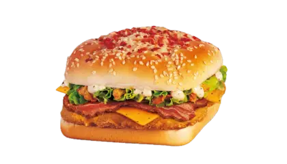 Delicious Hamburger with Bacon and Cheese