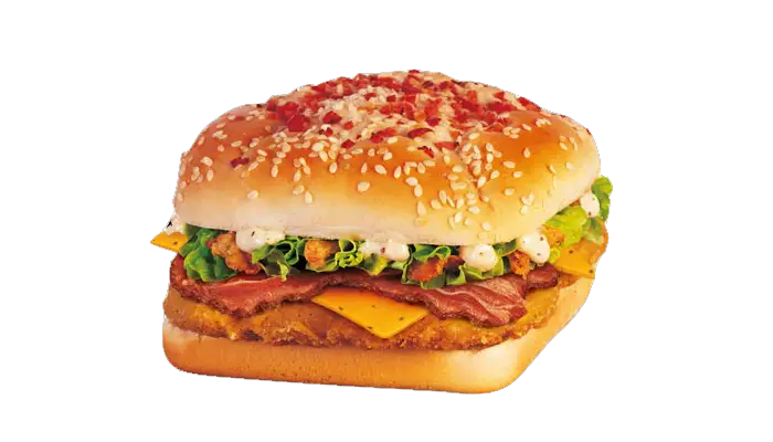 Delicious Hamburger with Bacon and Cheese