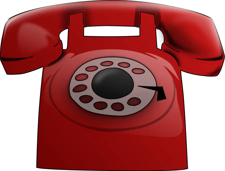 Red Rotary Dial Phone in Vintage Design