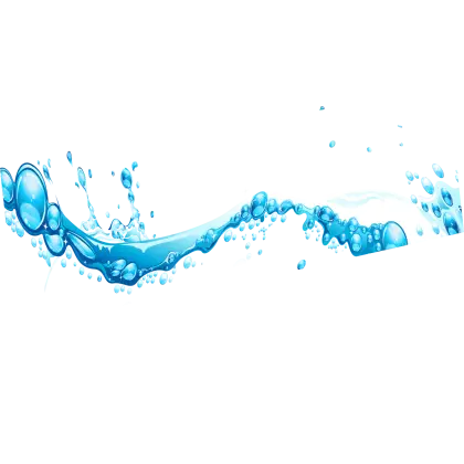 Wave Splash with Blue Bubbles