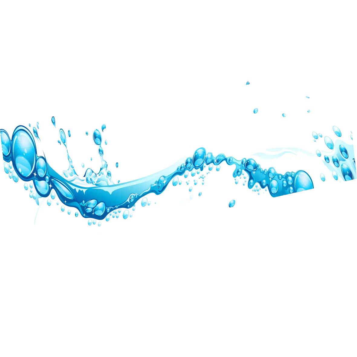 Wave Splash with Blue Bubbles