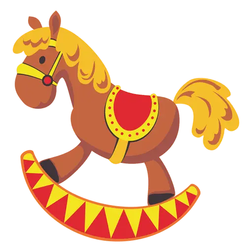 Rocking Horse Toy with Red and Yellow Decorations
