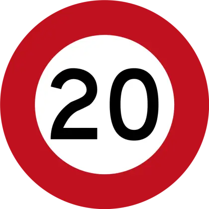 20 MPH Speed Limit Traffic Sign