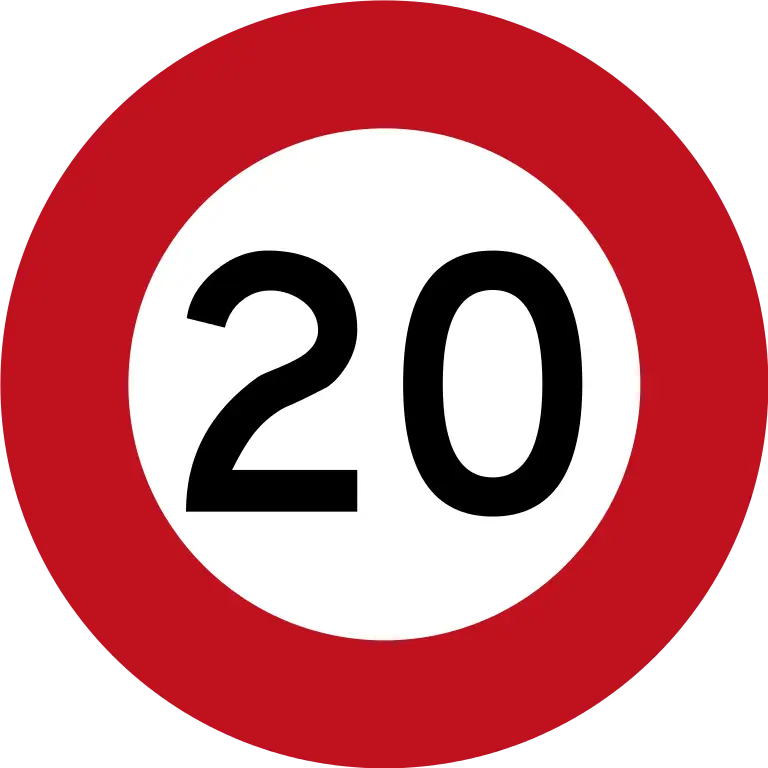 20 MPH Speed Limit Traffic Sign