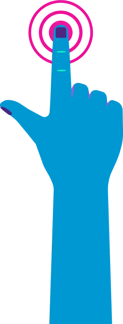 Illustration of Pointing Finger and Target Symbol