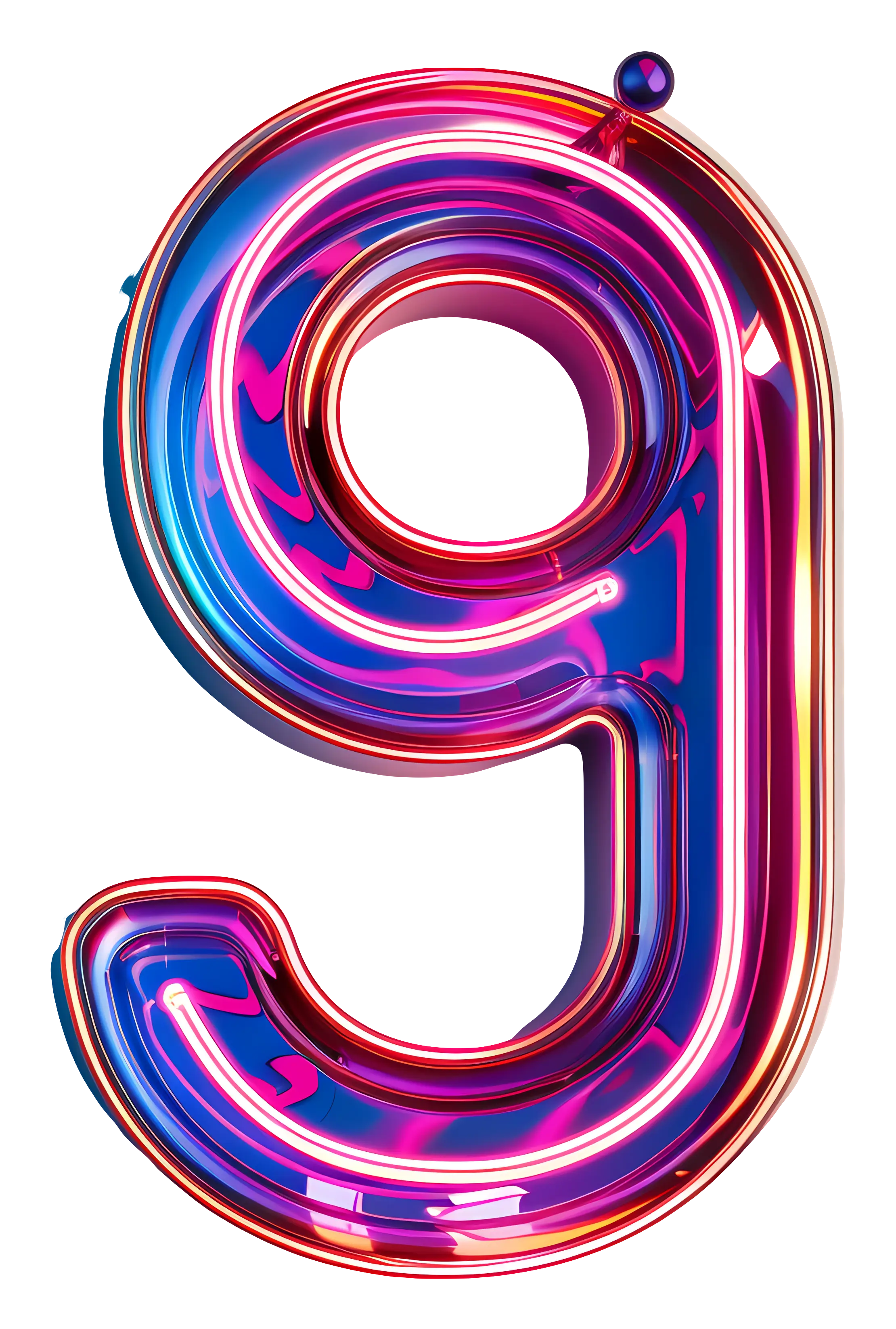 Neon Number Nine with Modern Glow