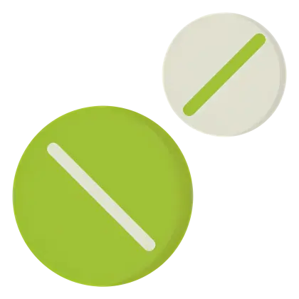Green and White Pills for Medication