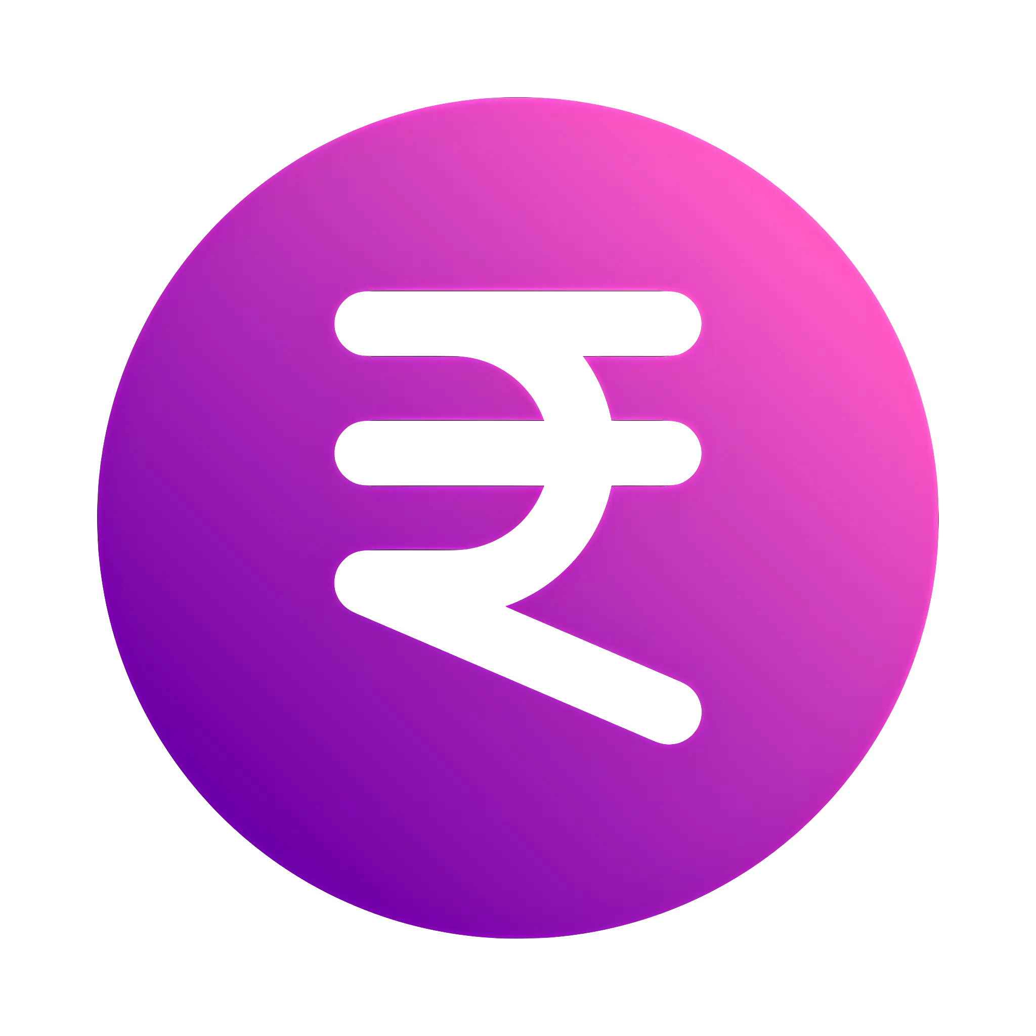 Rupee Symbol in Purple Circle