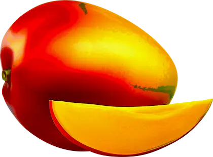 Vibrant Mango with Slice Illustration