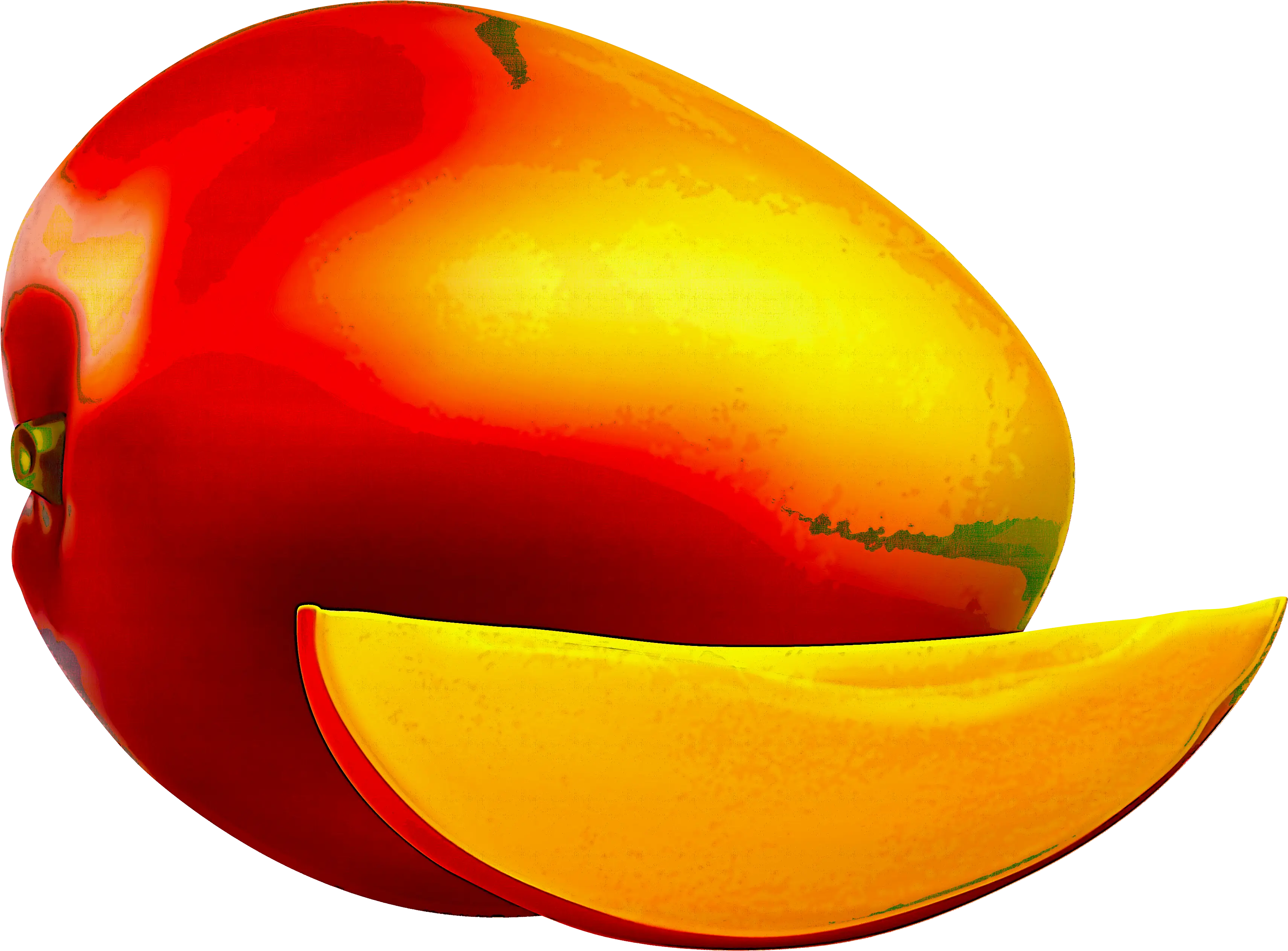 Vibrant Mango with Slice Illustration