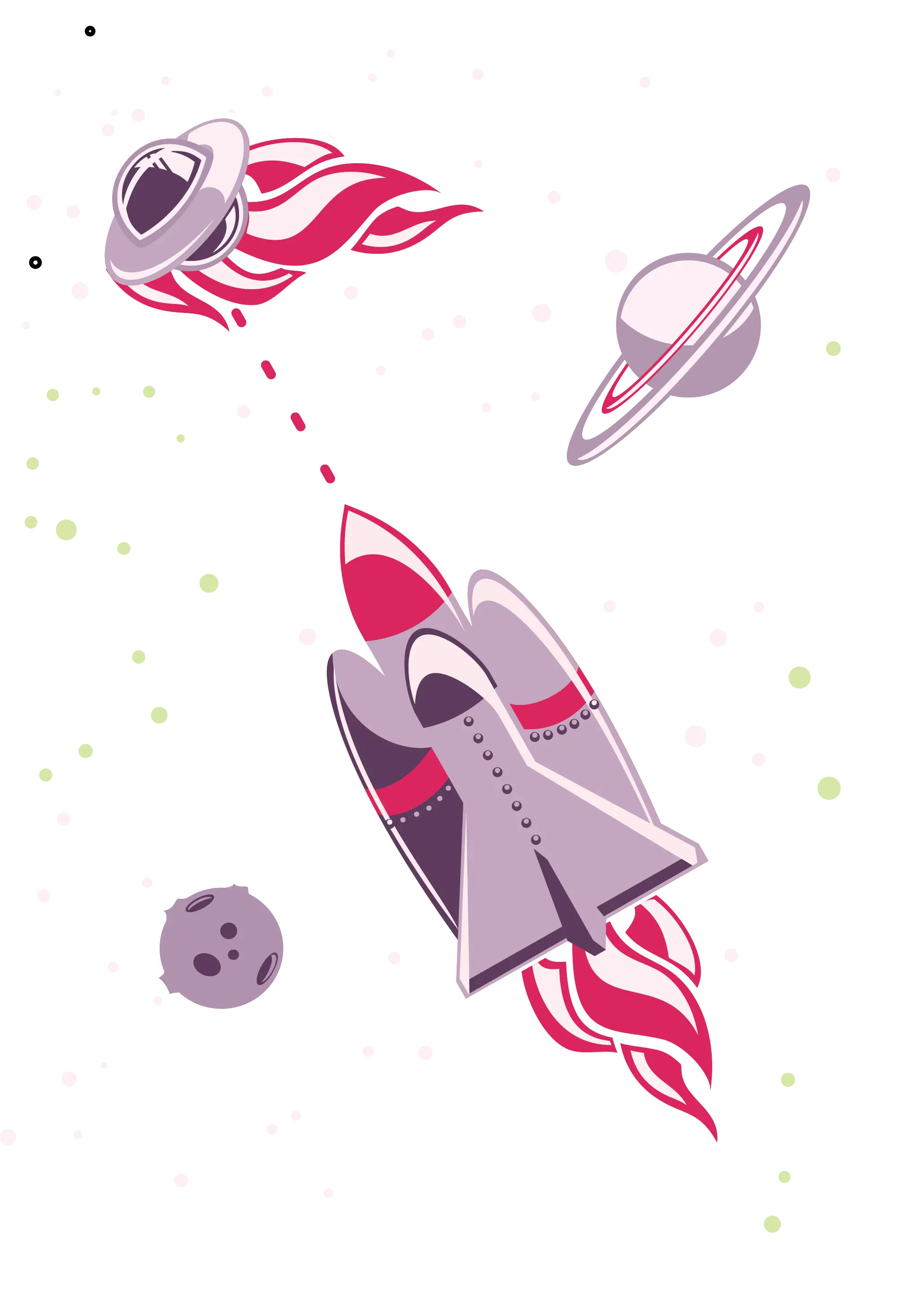 Rocket in Space Illustration
