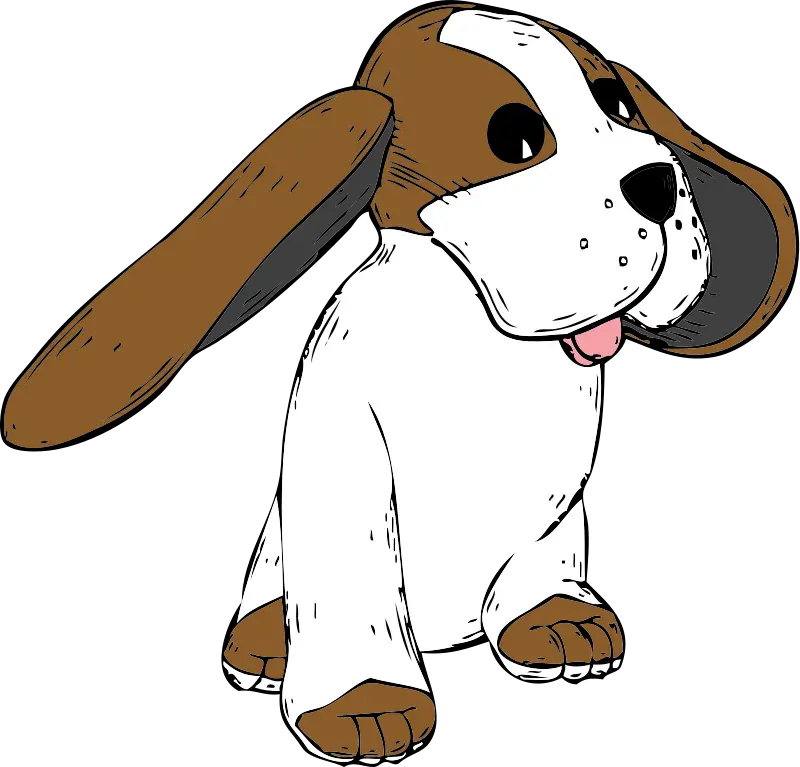 Cartoon Dog Illustration with Long Ears