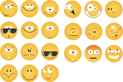 Various Emoji Faces for Expressing Emotions