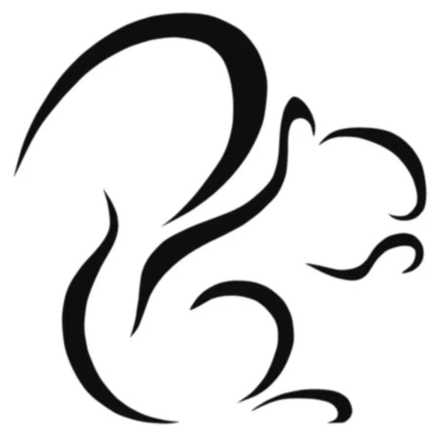 Stylized Squirrel Silhouette