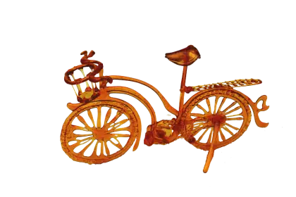 Golden Bicycle Decorative Art