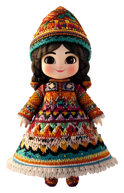 Girl in Colorful Traditional Dress
