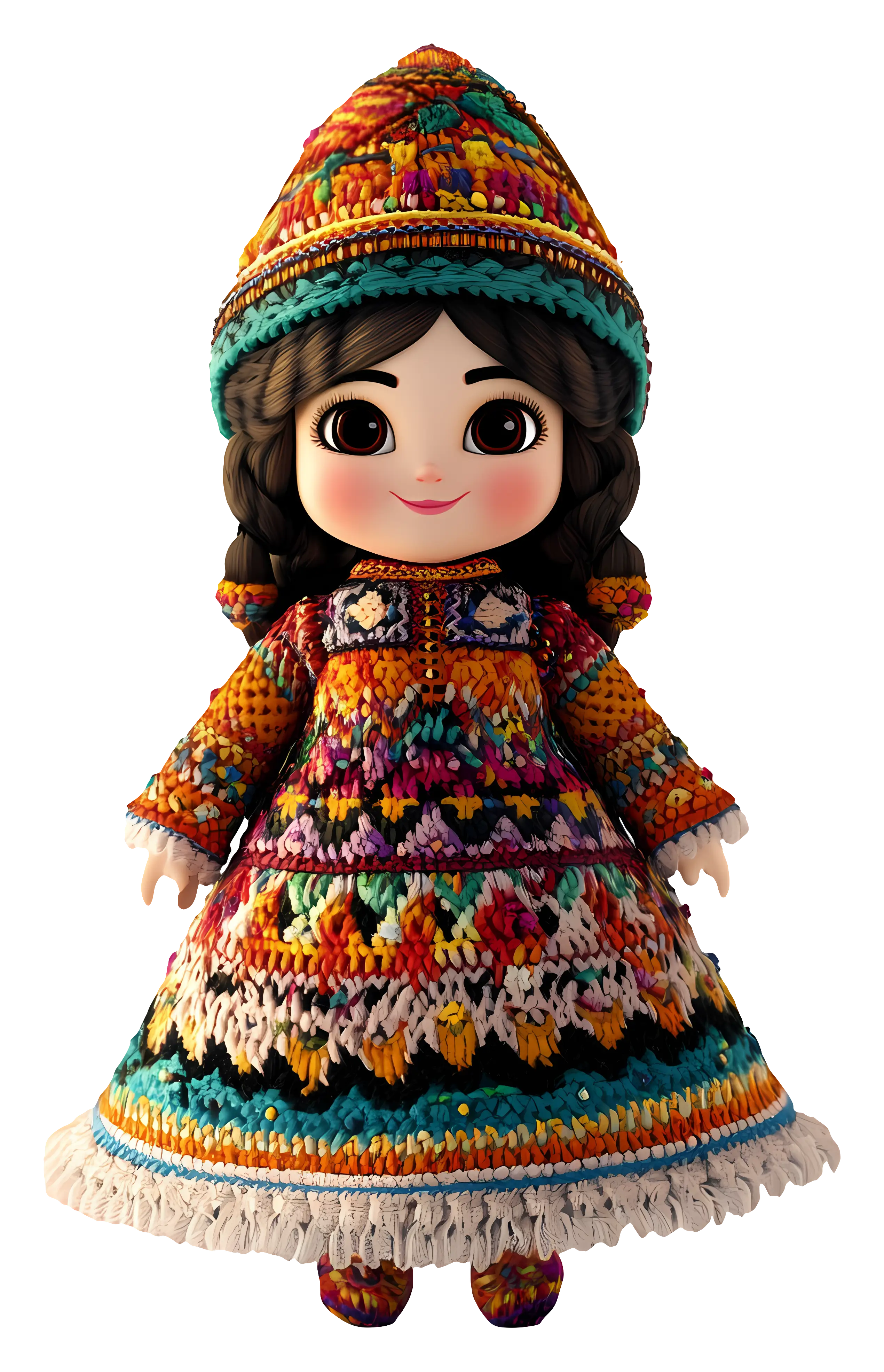Girl in Colorful Traditional Dress